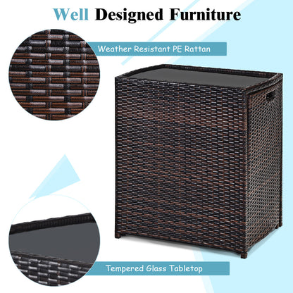 3 Piece Cushioned Outdoor Wicker Patio Set, No Assembly, Beige Patio Conversation Sets at Gallery Canada