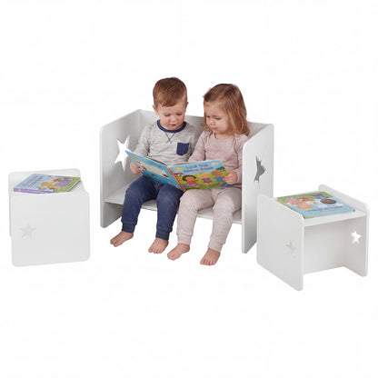 Kids Table And Chair Set, 3 Pieces, White Kids Table & Chair Sets at Gallery Canada