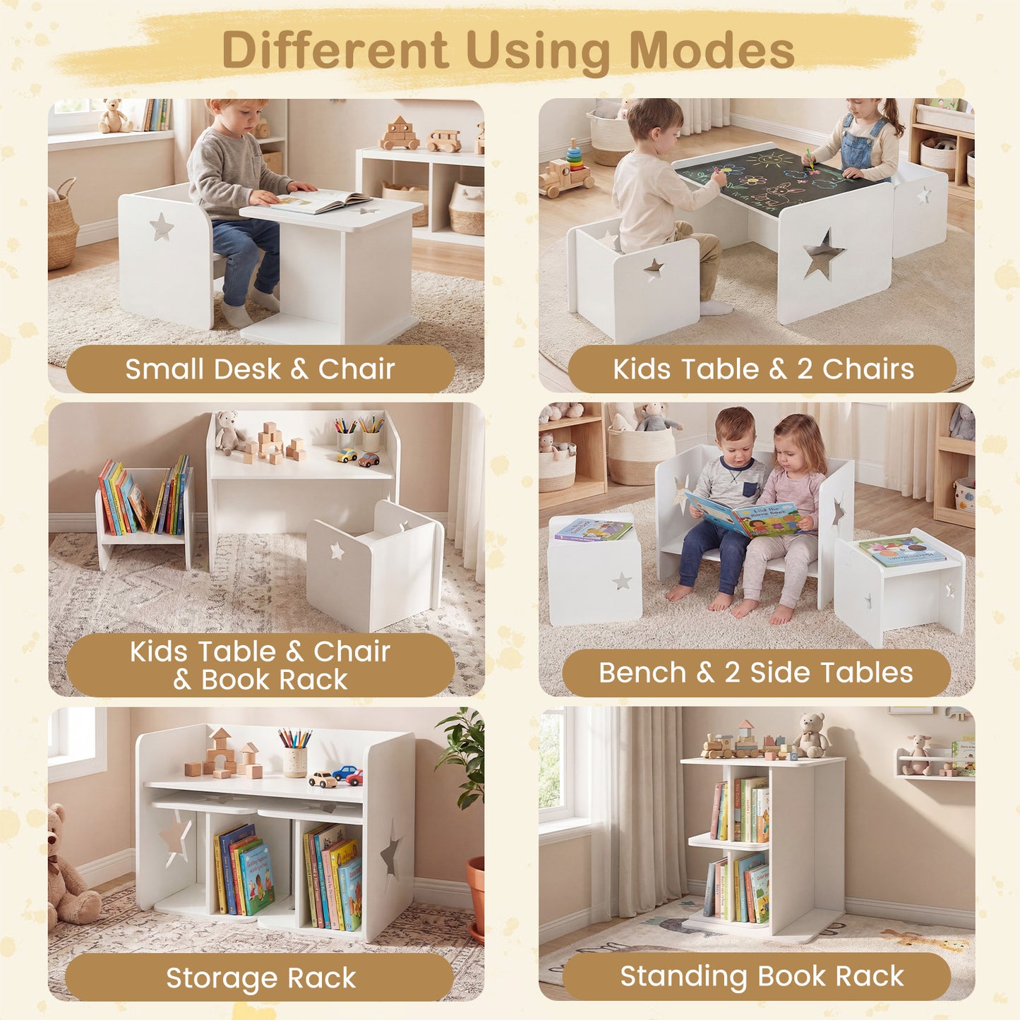 Kids Table And Chair Set, 3 Pieces, White Kids Table & Chair Sets at Gallery Canada