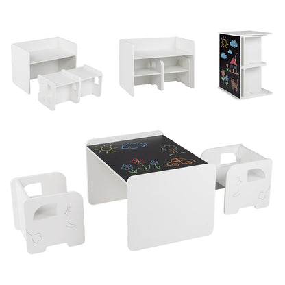 Kids Table And Chair Set, 3 Piece, Space Saving Toddler Table, White Kids Table & Chair Sets at Gallery Canada