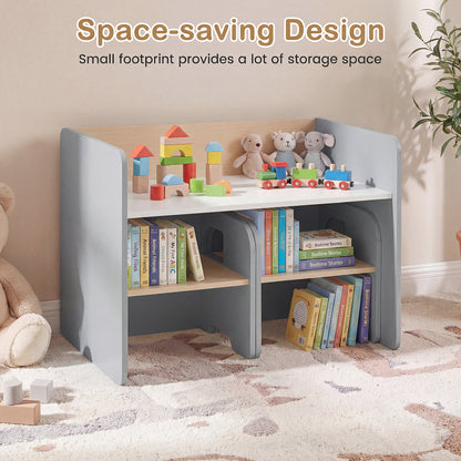 Kids Table And Chair Set, 3 Pieces, Space-Saving Toddler Table, Gray Kids Table & Chair Sets at Gallery Canada