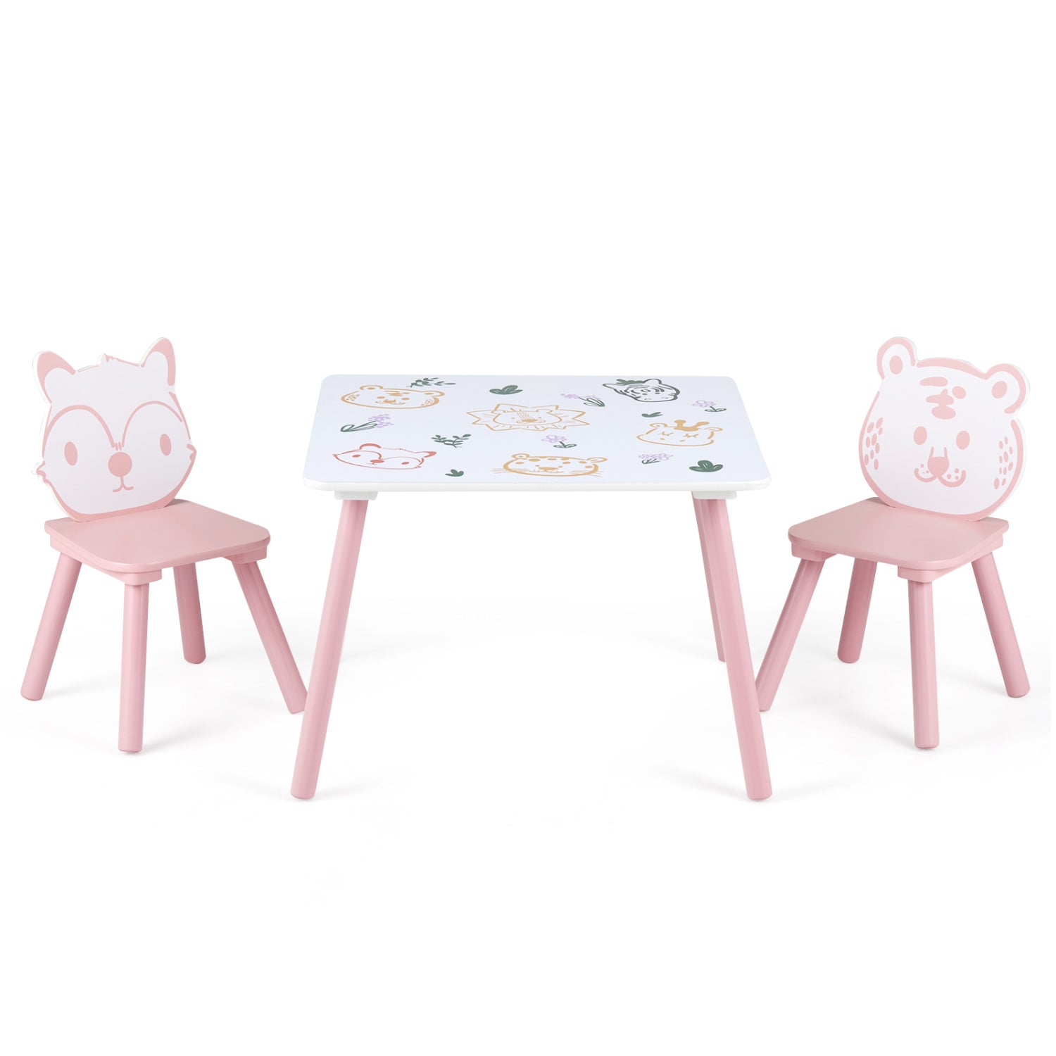 3-Piece Kids Table and Chairs Set, Animal Pattern Kids Table & Chair Sets at Gallery Canada