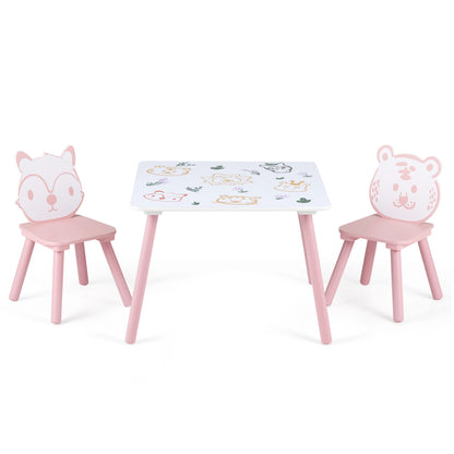 3-Piece Kids Table and Chairs Set, Animal Pattern Kids Table & Chair Sets at Gallery Canada