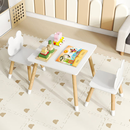 Kids Wooden Table And Chair Set, 3 Pieces, Froggy Design, White Kids Table & Chair Sets at Gallery Canada