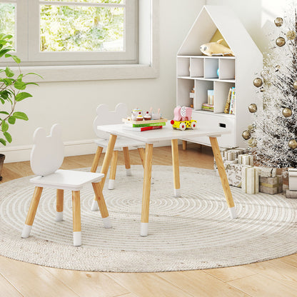 Kids Wooden Table And Chair Set, 3 Pieces, Froggy Design, White Kids Table & Chair Sets at Gallery Canada