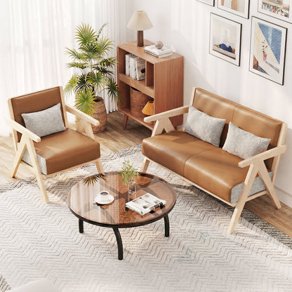 3-Piece Living Room Set, Rubber Wood Frame, Brown Sofas & Loveseats at Gallery Canada
