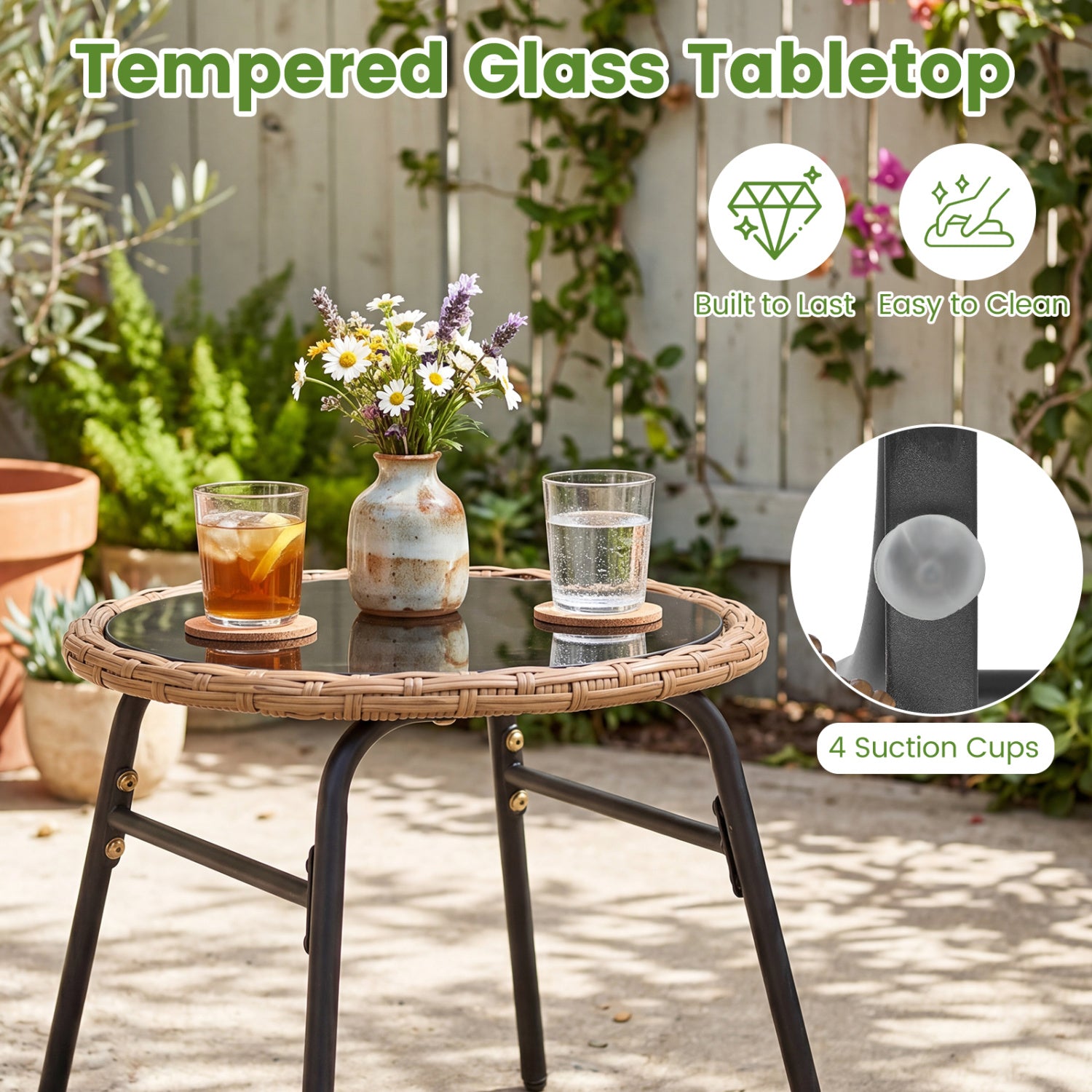 3 Pieces Outdoor Patio Furniture Set with Soft Cushions, White Patio Conversation Sets at Gallery Canada