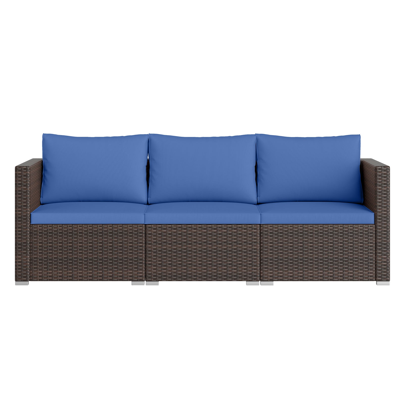 3 Pieces Outdoor Sectional Sofa Set with Soft Cushions, Navy Outdoor Sectionals at Gallery Canada