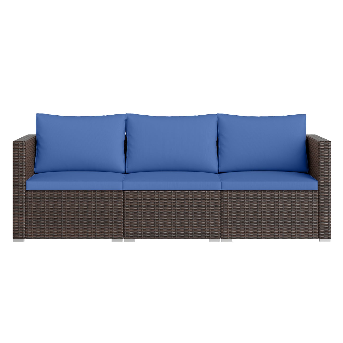 3 Pieces Outdoor Sectional Sofa Set with Soft Cushions, Navy Outdoor Sectionals at Gallery Canada