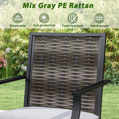 3-Piece Outdoor Swivel Bar Set, High Top Table, Rattan Wicker Chairs Patio Conversation Sets at Gallery Canada