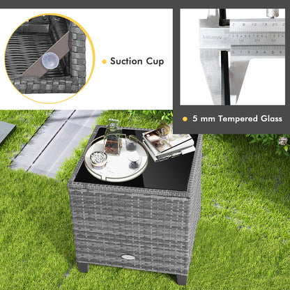 3 Piece Outdoor Wicker Conversation Set, Tempered Glass Tabletop, Beige Patio Conversation Sets at Gallery Canada