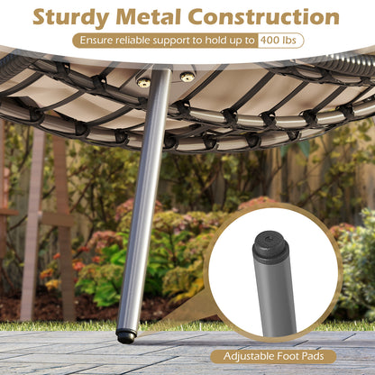 3 Pieces PE Rattan Conversation Set with Cushioned Papasan Chairs, Beige Patio Conversation Sets at Gallery Canada