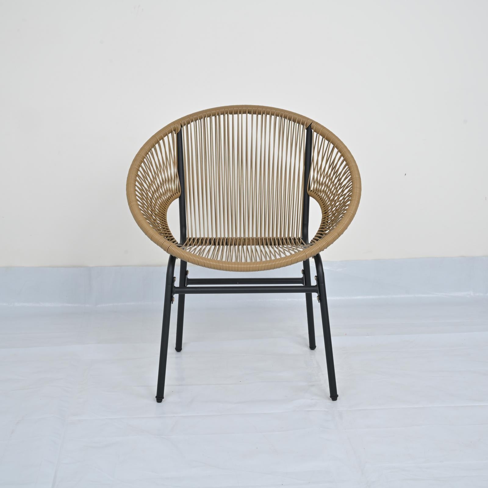 3 Piece Patio Acapulco Bistro Set, Glass Table, Brown Patio Conversation Sets Brown at Gallery Canada