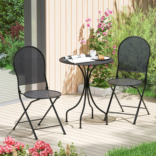 3 Piece Patio Bistro Set, Outdoor Conversation Furniture, Black Patio Conversation Sets Black at Gallery Canada