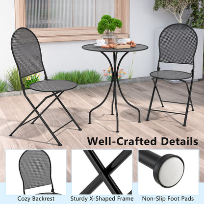 3 Piece Patio Bistro Set, Outdoor Conversation Furniture, Black Patio Conversation Sets at Gallery Canada