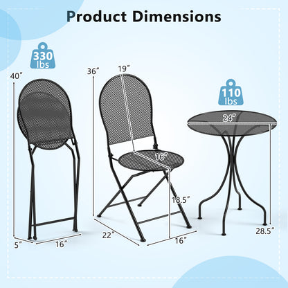 3 Piece Patio Bistro Set, Outdoor Conversation Furniture, Black Patio Conversation Sets at Gallery Canada