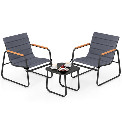 3 Piece Patio Bistro Set, Outdoor Fabric Conversation Set, Gray Patio Conversation Sets at Gallery Canada