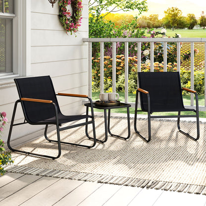 3 Piece Patio Bistro Set, Outdoor Fabric Conversation Set, Gray Patio Conversation Sets at Gallery Canada