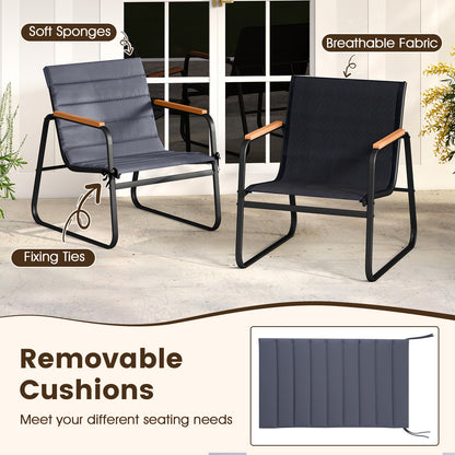 3 Piece Patio Bistro Set, Outdoor Fabric Conversation Set, Gray Patio Conversation Sets at Gallery Canada