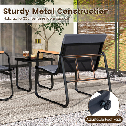 3 Piece Patio Bistro Set, Outdoor Fabric Conversation Set, Gray Patio Conversation Sets at Gallery Canada