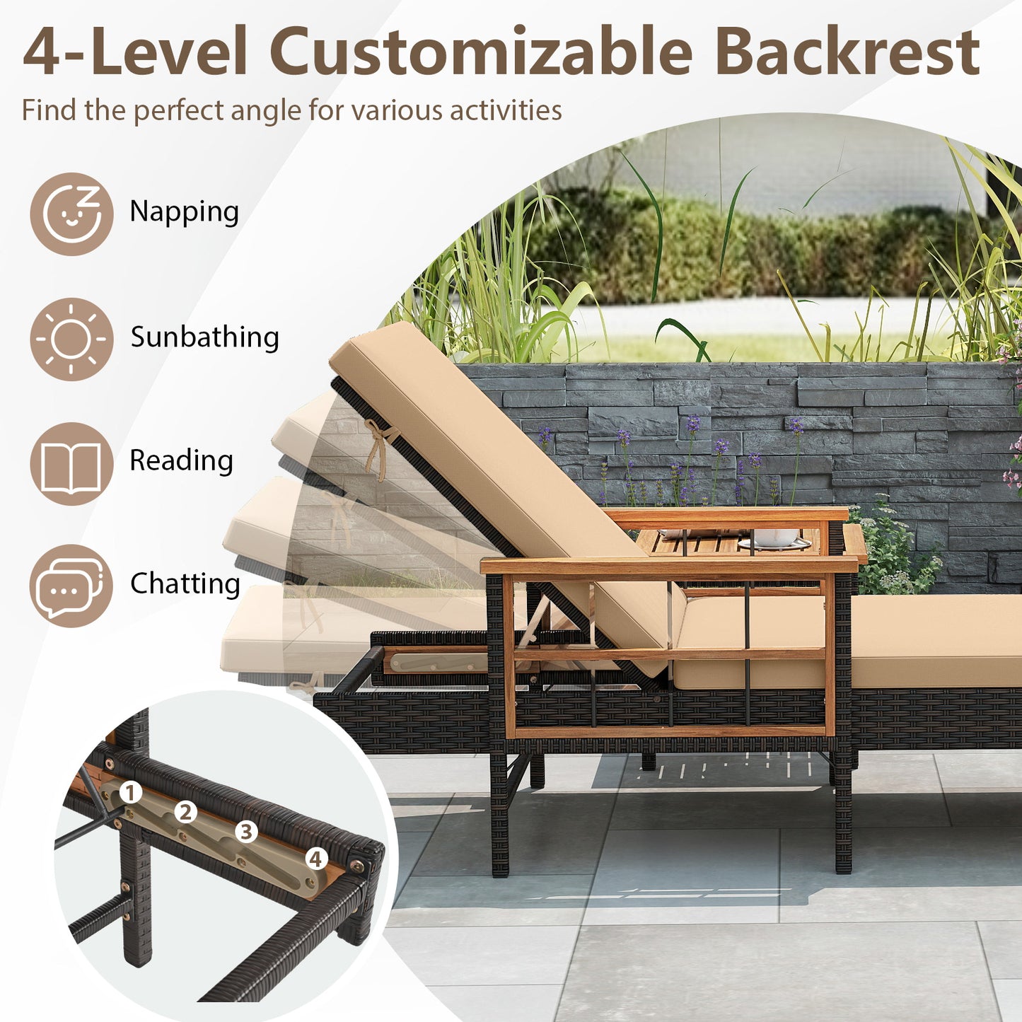 3 Piece Patio Chaise Lounge Set, Poolside Outdoor Chaise Lounges at Gallery Canada