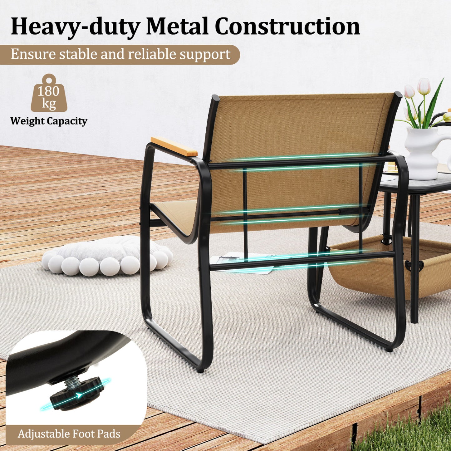 3 Piece Patio Furniture Set, Outdoor Bistro Conversation Set, Brown Patio Conversation Sets at Gallery Canada