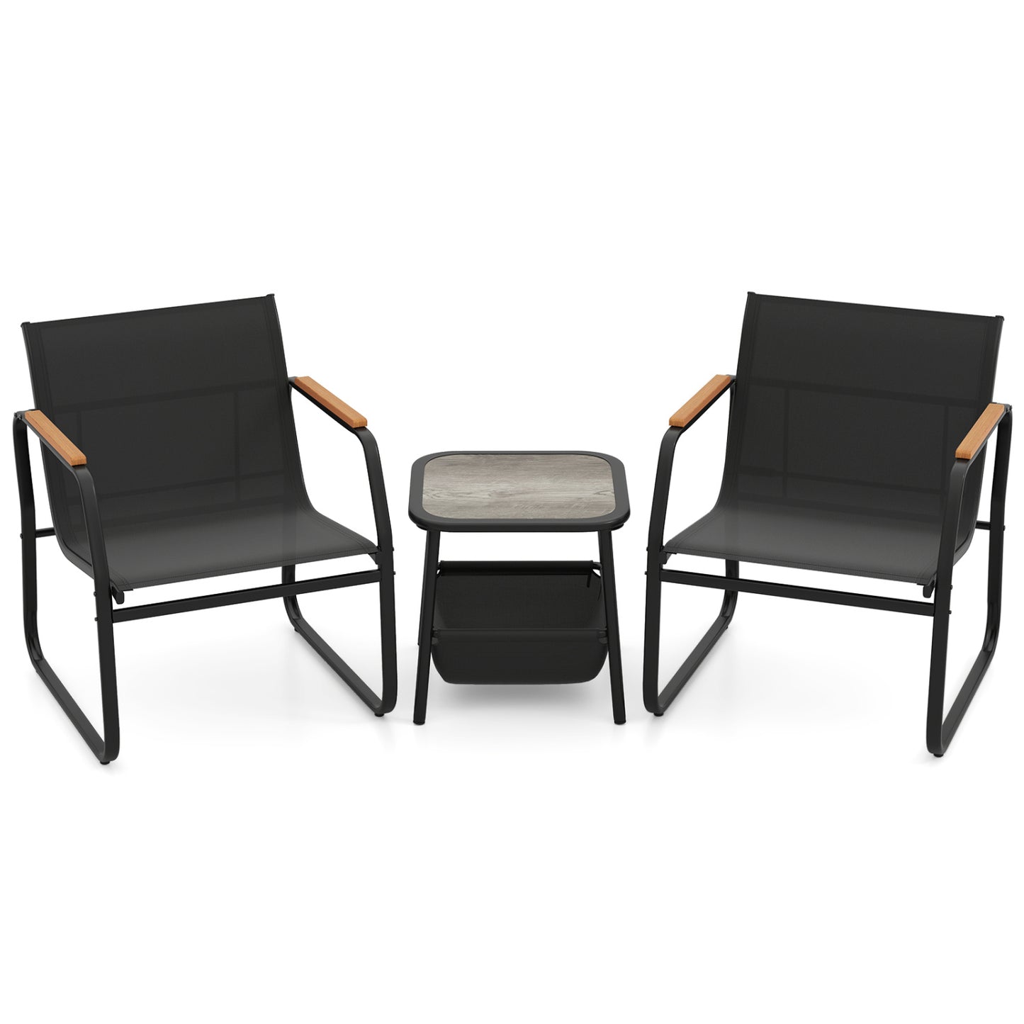 3-Piece Patio Bistro Set, Black Camping Furniture Black at Gallery Canada