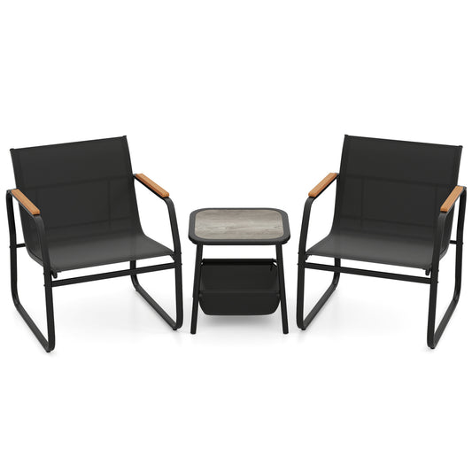 3-Piece Patio Bistro Set, Black Camping Furniture Black at Gallery Canada