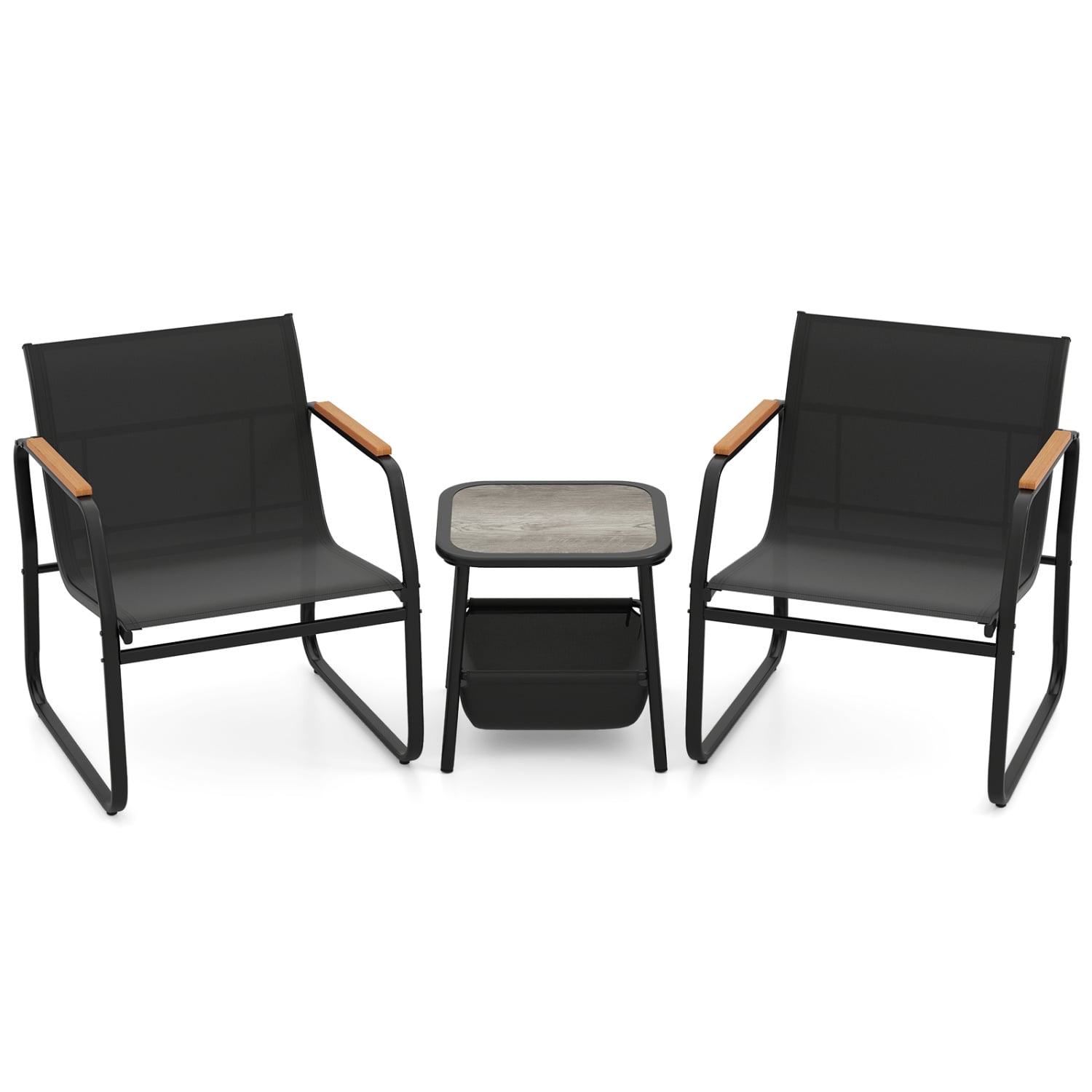 3-Piece Patio Bistro Set, Black Camping Furniture at Gallery Canada