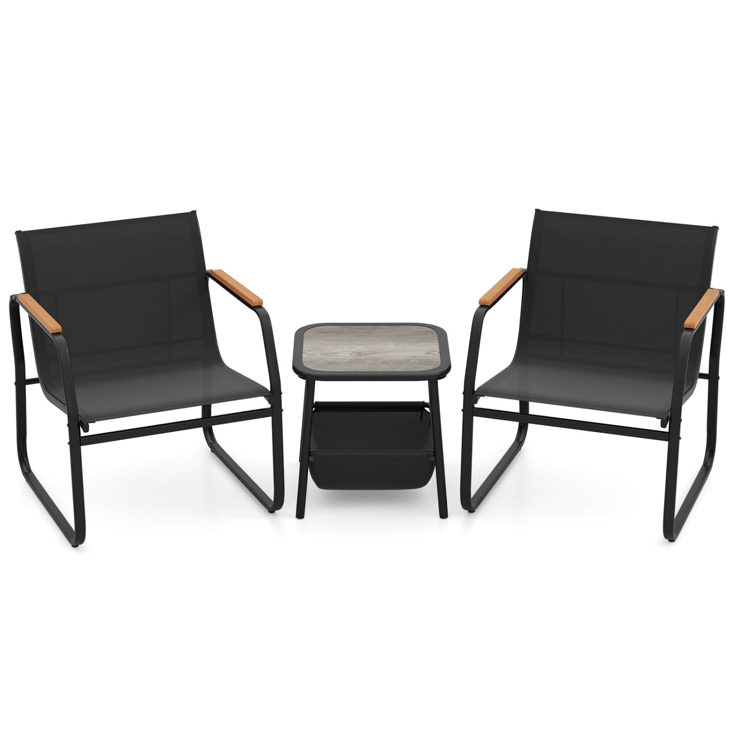 3-Piece Patio Bistro Set, Black Camping Furniture at Gallery Canada