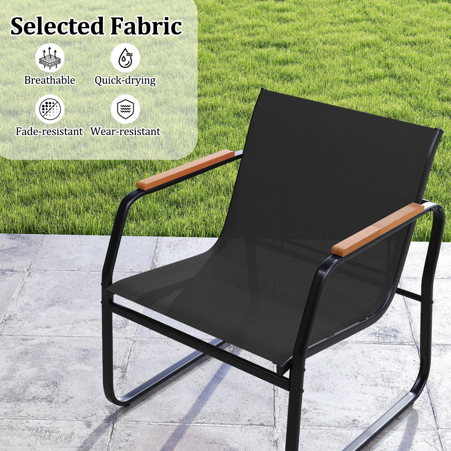3-Piece Patio Bistro Set, Black Camping Furniture at Gallery Canada