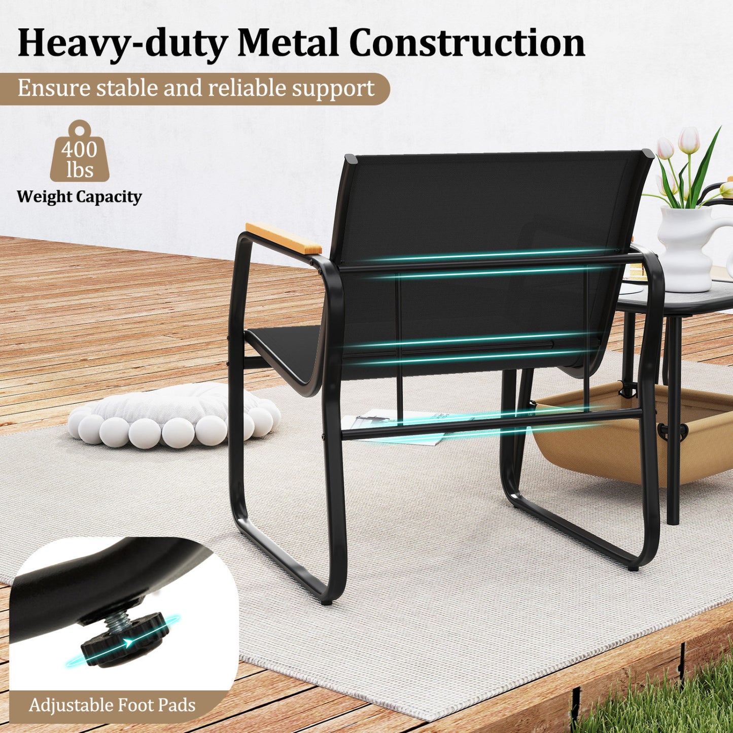 3-Piece Patio Bistro Set, Black Camping Furniture at Gallery Canada