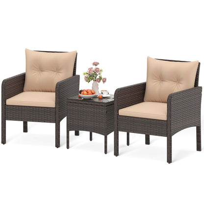 3-Piece Patio PE Wicker Furniture Set Patio Conversation Sets at Gallery Canada