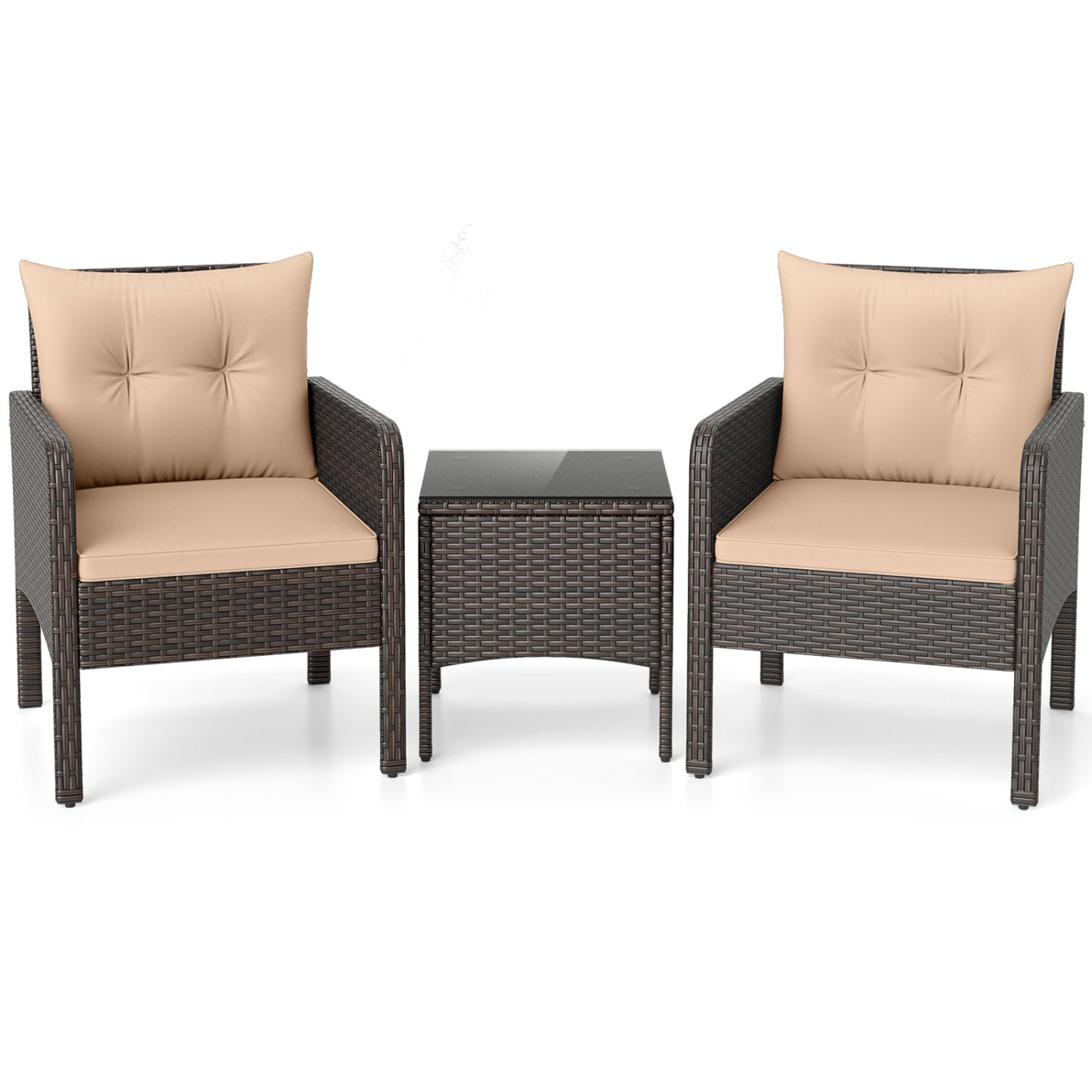 3-Piece Patio PE Wicker Furniture Set Patio Conversation Sets at Gallery Canada