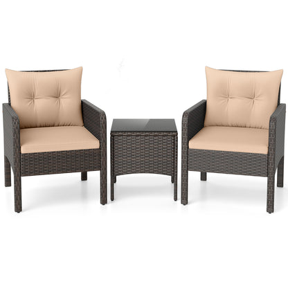 3-Piece Patio PE Wicker Furniture Set Patio Conversation Sets at Gallery Canada