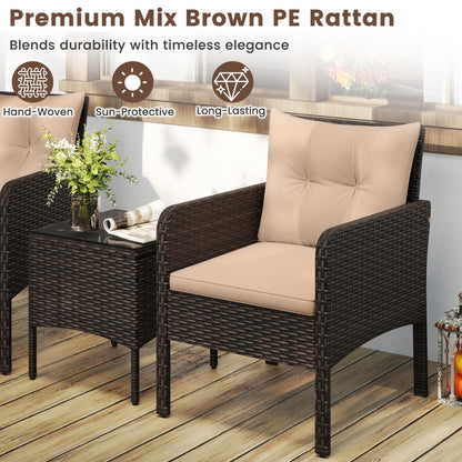 3-Piece Patio PE Wicker Furniture Set Patio Conversation Sets at Gallery Canada
