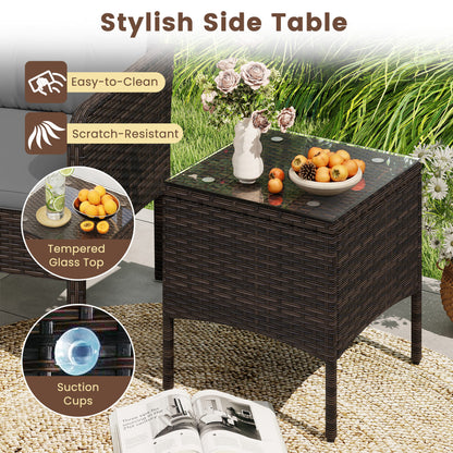 3-Piece Patio PE Wicker Set With Cushions, Gray Patio Conversation Sets at Gallery Canada