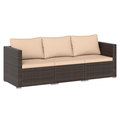3-Piece Patio Sectional Sofa Set, Beige Outdoor Sectionals Beige at Gallery Canada