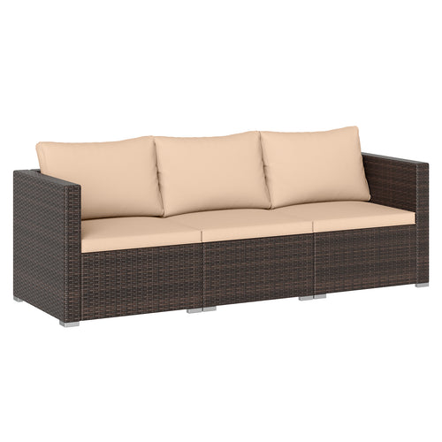 3-Piece Patio Sectional Sofa Set, Beige