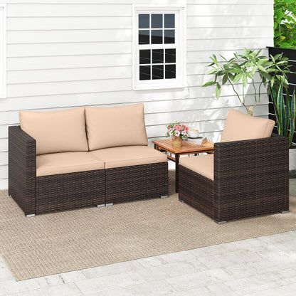 3-Piece Patio Sectional Sofa Set, Beige Outdoor Sectionals at Gallery Canada