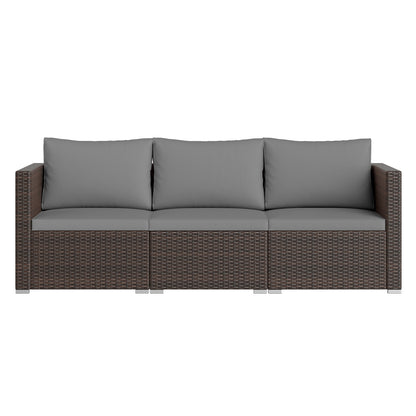 3-Piece Patio Sectional Sofa Set, Gray Outdoor Sectionals at Gallery Canada