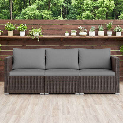 3-Piece Patio Sectional Sofa Set, Gray Outdoor Sectionals at Gallery Canada