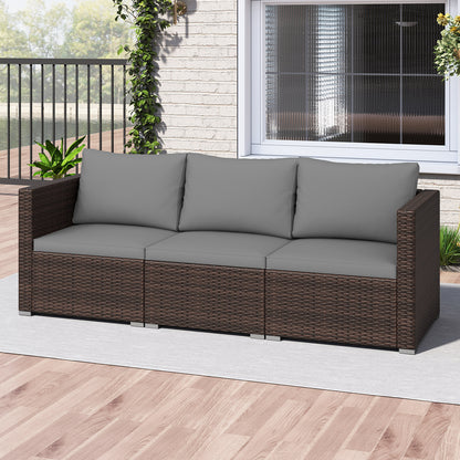 3-Piece Patio Sectional Sofa Set, Gray Outdoor Sectionals at Gallery Canada