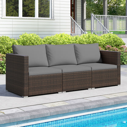 3-Piece Patio Sectional Sofa Set, Gray Outdoor Sectionals at Gallery Canada