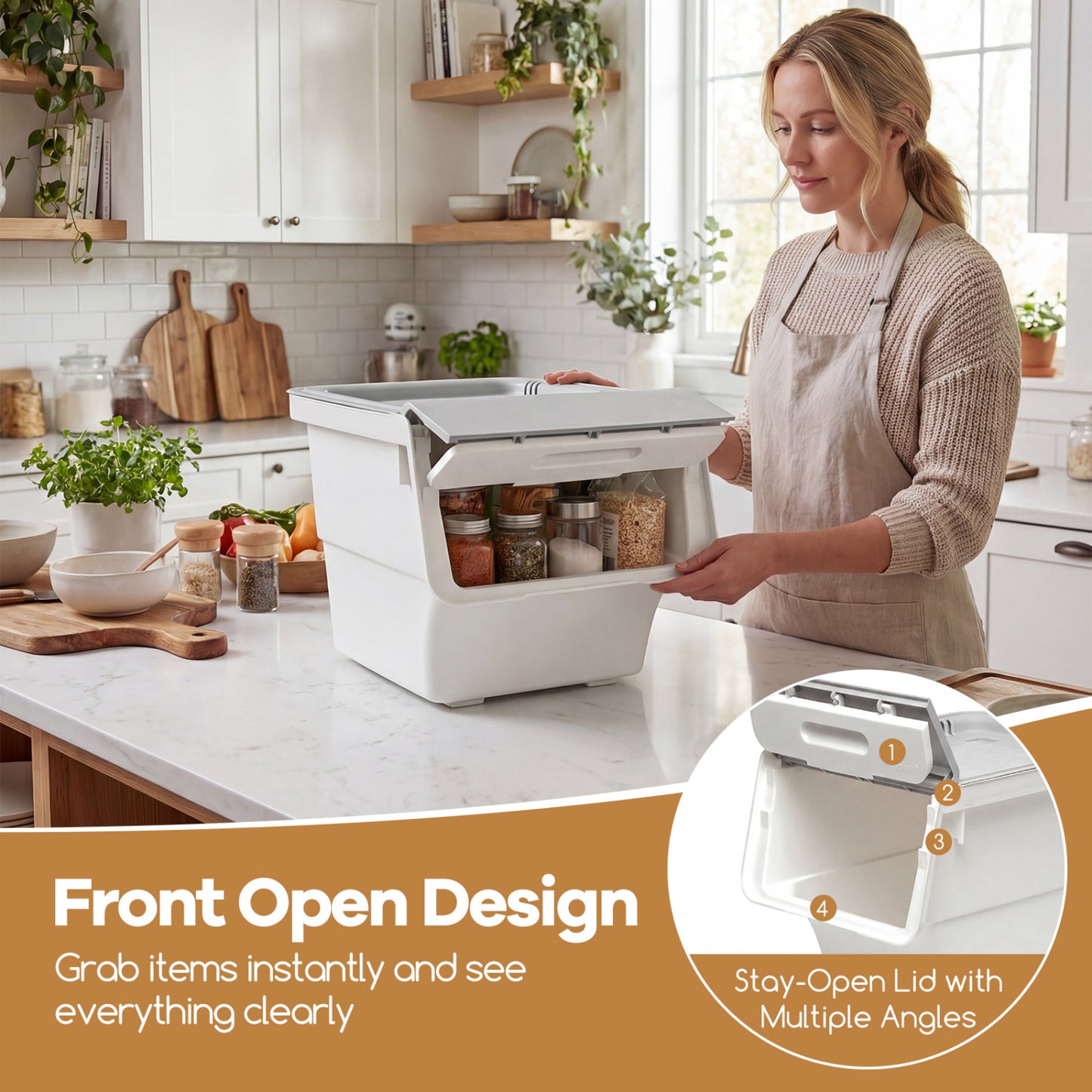 3 Pieces Storage Bins on Wheels Stackable Plastic Boxes with Stay-Open Lid (S), Gray Dressers & Chests at Gallery Canada