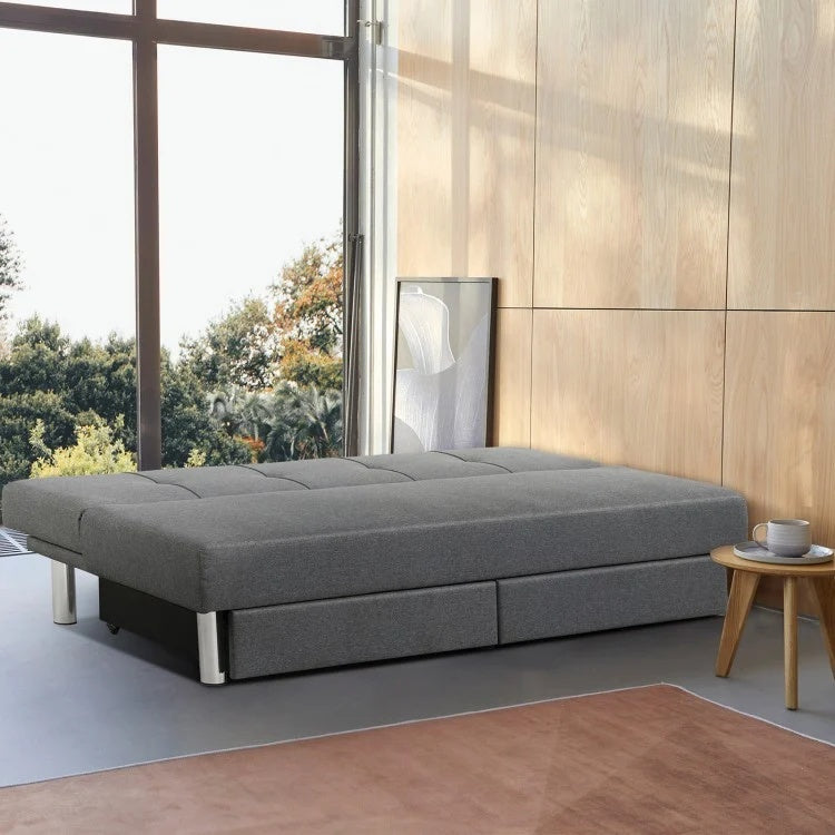 3-Seat Convertible Sofa Bed, 2 Large Drawers, 3 Adjustable Angles, Gray Sofas & Loveseats at Gallery Canada