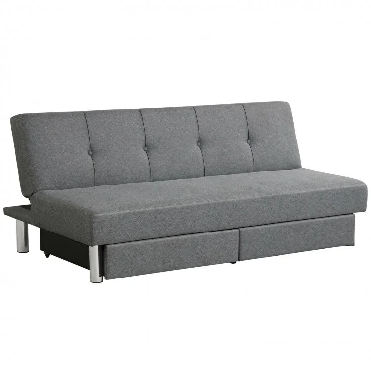 3-Seat Convertible Sofa Bed, 2 Large Drawers, 3 Adjustable Angles, Gray Sofas & Loveseats Gray at Gallery Canada