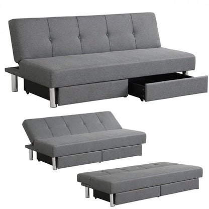 3-Seat Convertible Sofa Bed, 2 Large Drawers, 3 Adjustable Angles, Gray Sofas & Loveseats at Gallery Canada