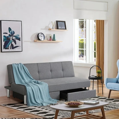 3-Seat Convertible Sofa Bed, 2 Large Drawers, 3 Adjustable Angles, Gray Sofas & Loveseats at Gallery Canada