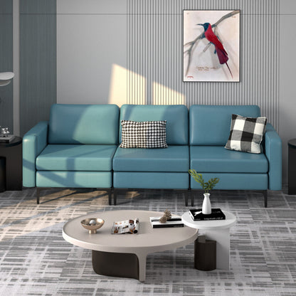 3-Seat Sectional Sofa, With Armrest Magazine Pocket, Metal Leg, Blue Sofas & Loveseats at Gallery Canada